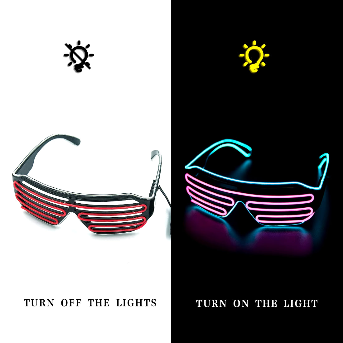 Glowing Glasses LED Gafas Luminous Bril Neon Christmas Glow Sunglasses Flashing Light Glass for Party Supplies Prop Costumes New