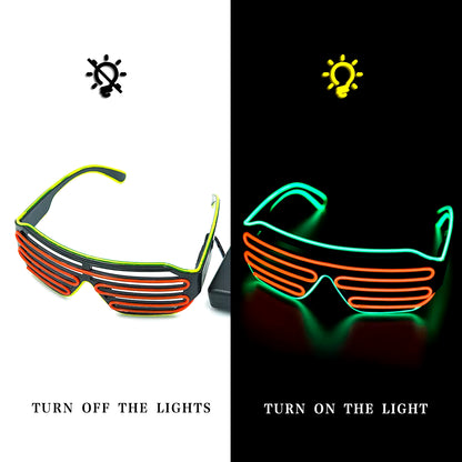 Glowing Glasses LED Gafas Luminous Bril Neon Christmas Glow Sunglasses Flashing Light Glass for Party Supplies Prop Costumes New